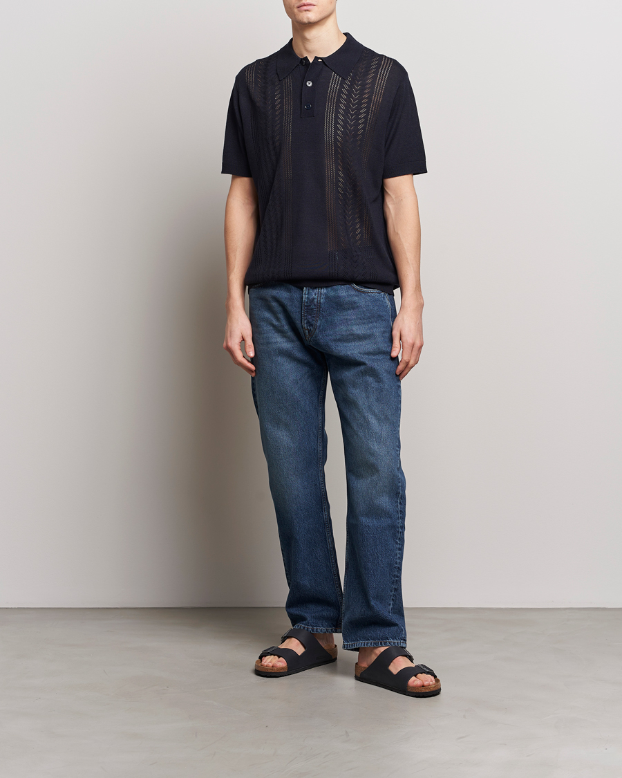 Herr | Pikéer | NN07 | Thor Knitted Polo Navy Blue