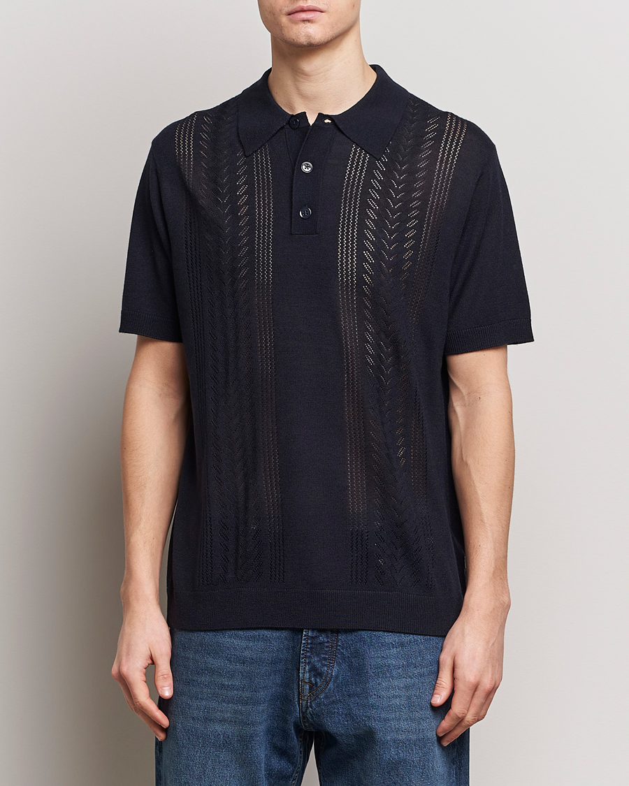 Herr | Pikéer | NN07 | Thor Knitted Polo Navy Blue