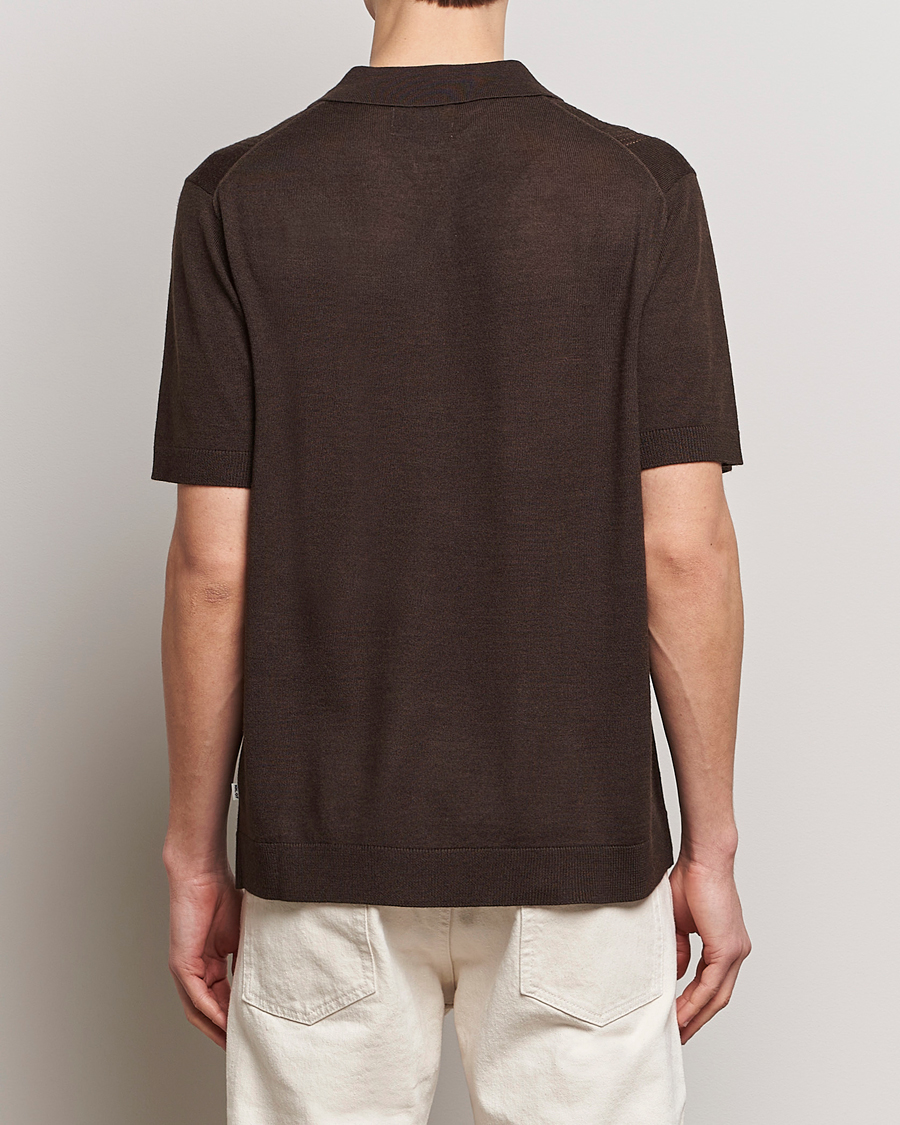 Herr | Pikéer | NN07 | Thor Knitted Polo Slate Brown