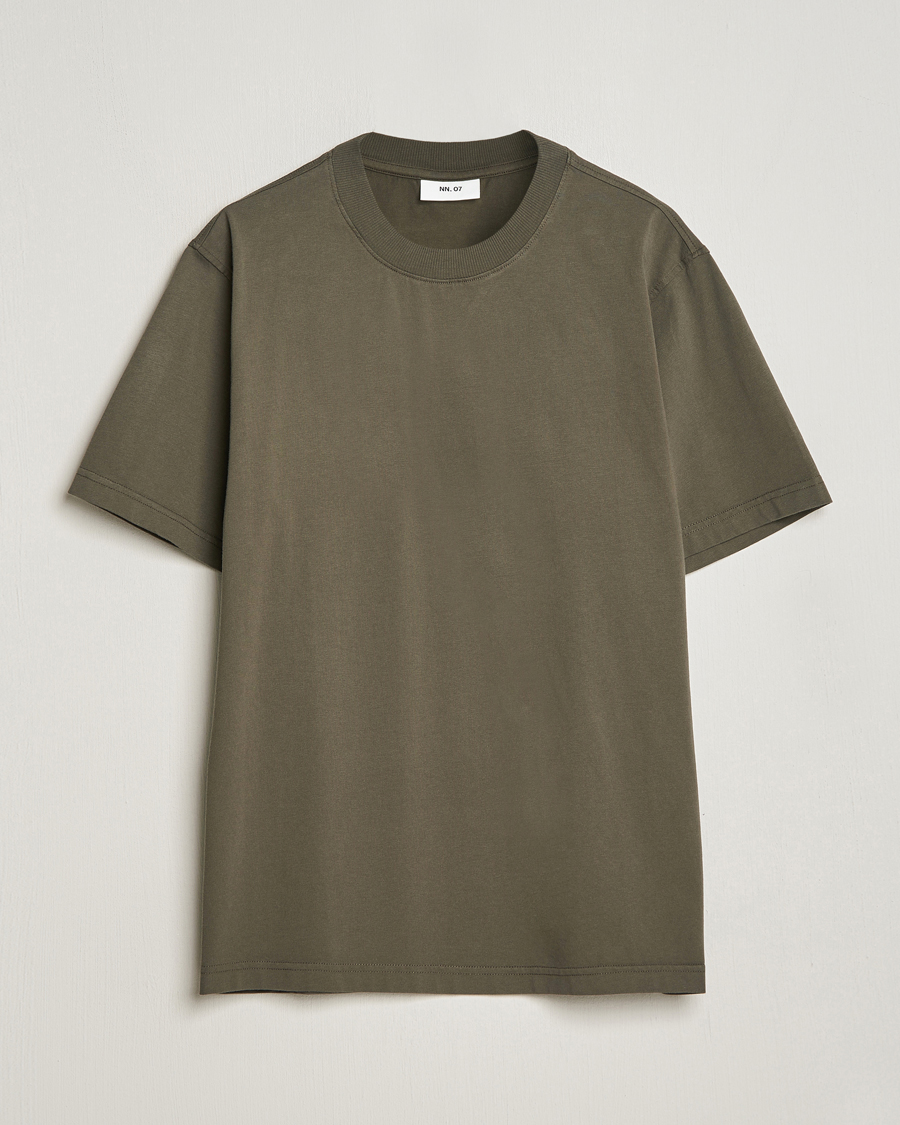 Herr | T-Shirts | NN07 | Adam Pima Crew Neck T-Shirt Capers Green