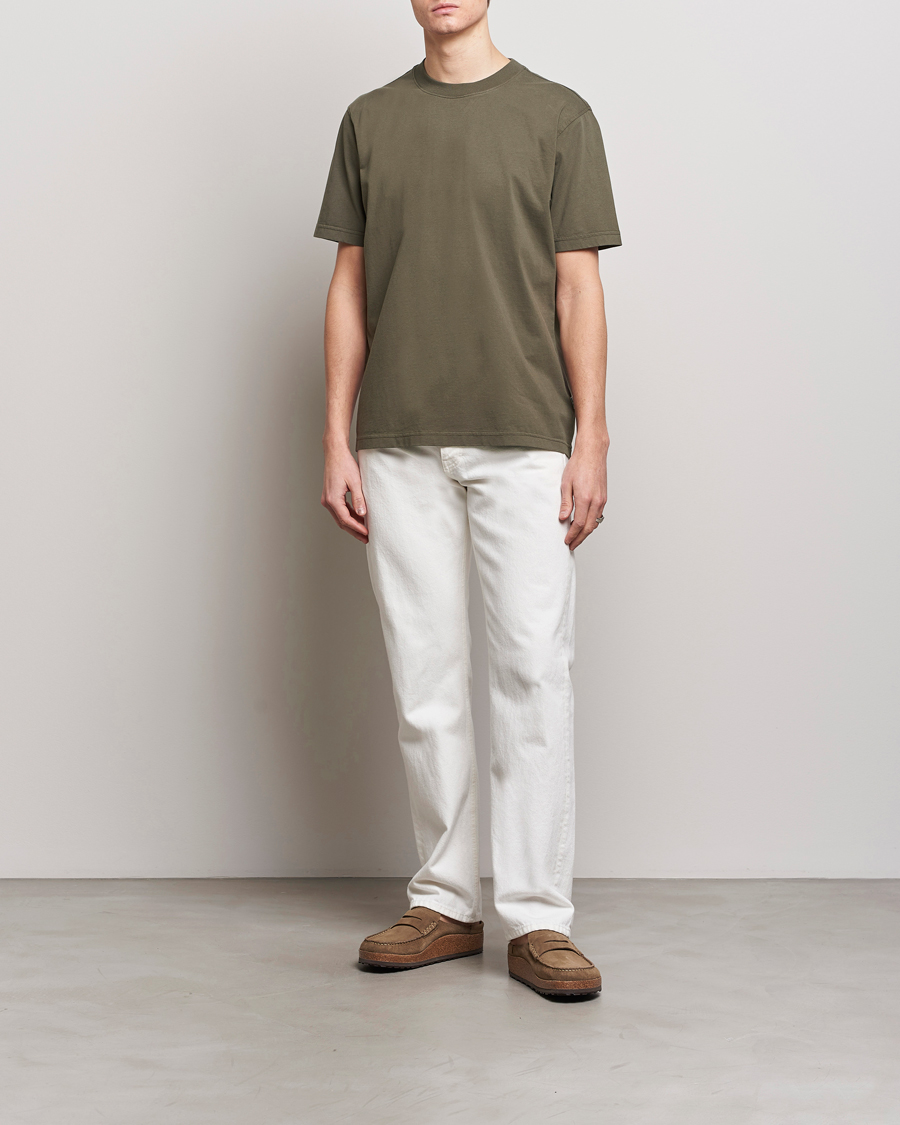 Herr | T-Shirts | NN07 | Adam Pima Crew Neck T-Shirt Capers Green