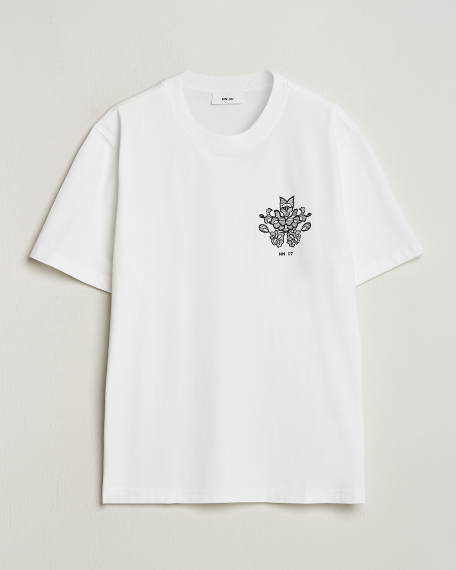 Herr | T-Shirts | NN07 | Adam Printed Crew Neck T-Shirt White