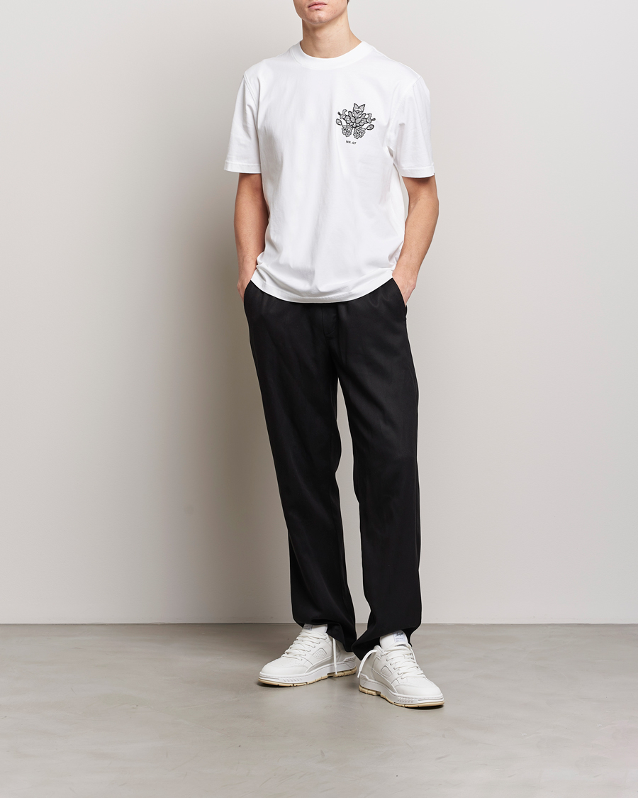 Herr | T-Shirts | NN07 | Adam Printed Crew Neck T-Shirt White