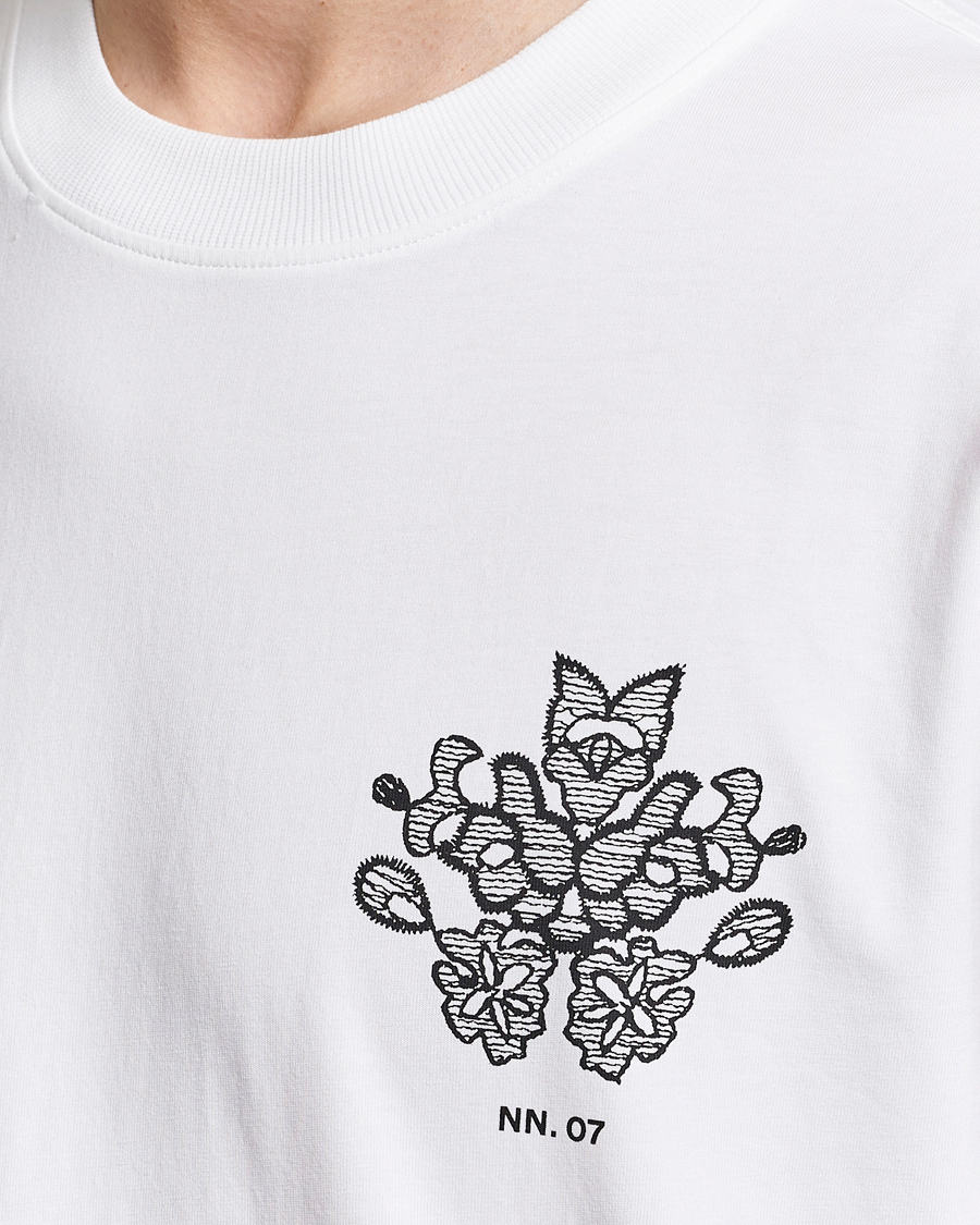 Herr | T-Shirts | NN07 | Adam Printed Crew Neck T-Shirt White