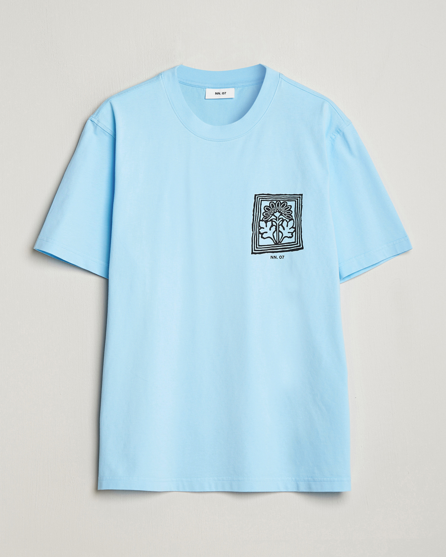 Herr | T-Shirts | NN07 | Adam Printed Crew Neck T-Shirt Polar Wind
