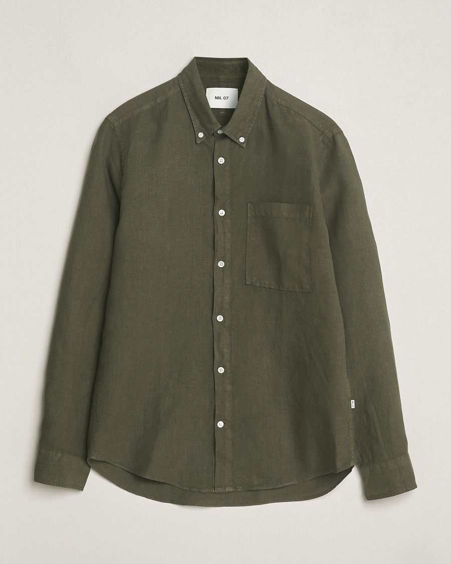 Herr | Skjortor | NN07 | Arne Linen Shirt Capers Green