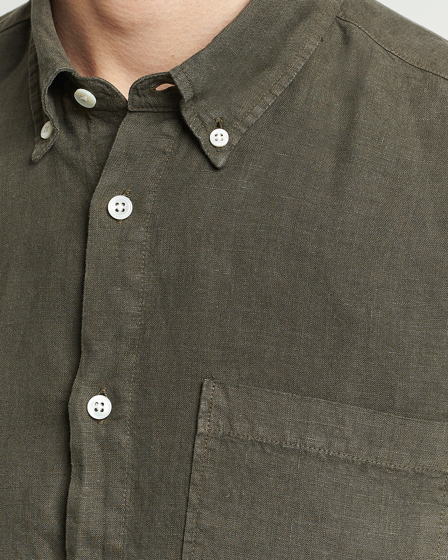 Herr | Skjortor | NN07 | Arne Linen Shirt Capers Green