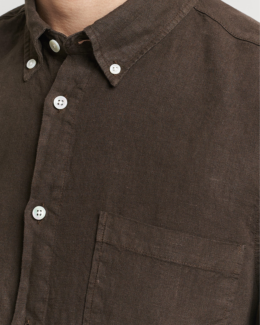 Herr | Skjortor | NN07 | Arne Linen Shirt Demitasse Brown