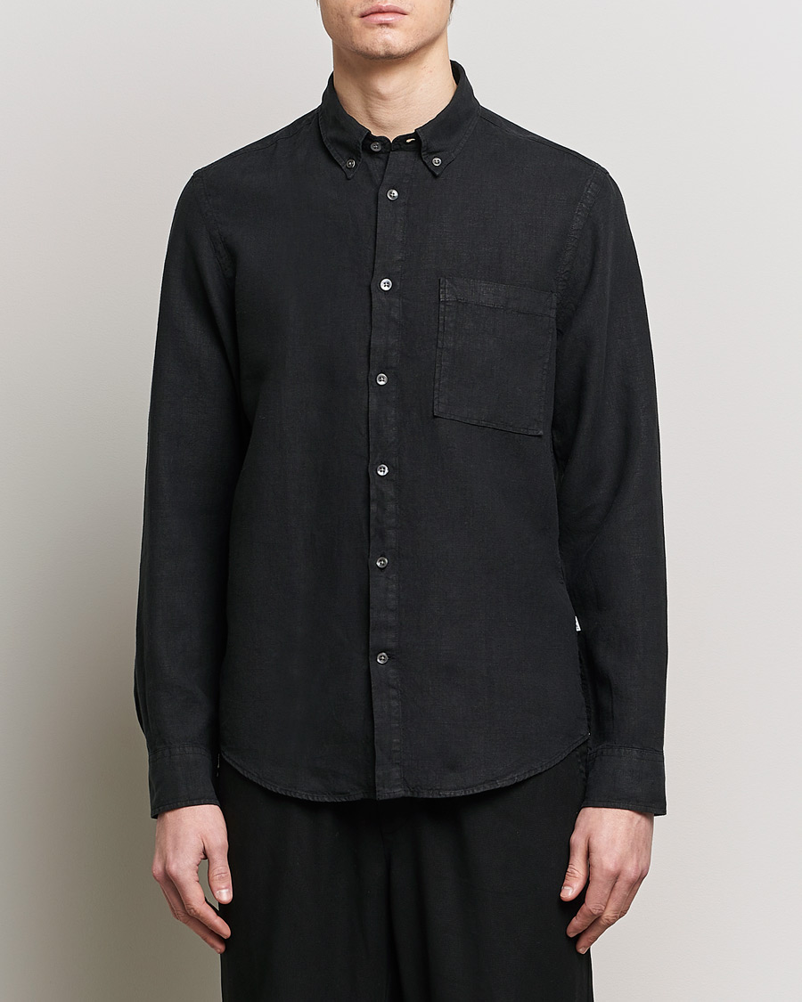 Herr | Linneskjortor | NN07 | Arne Linen Shirt Black