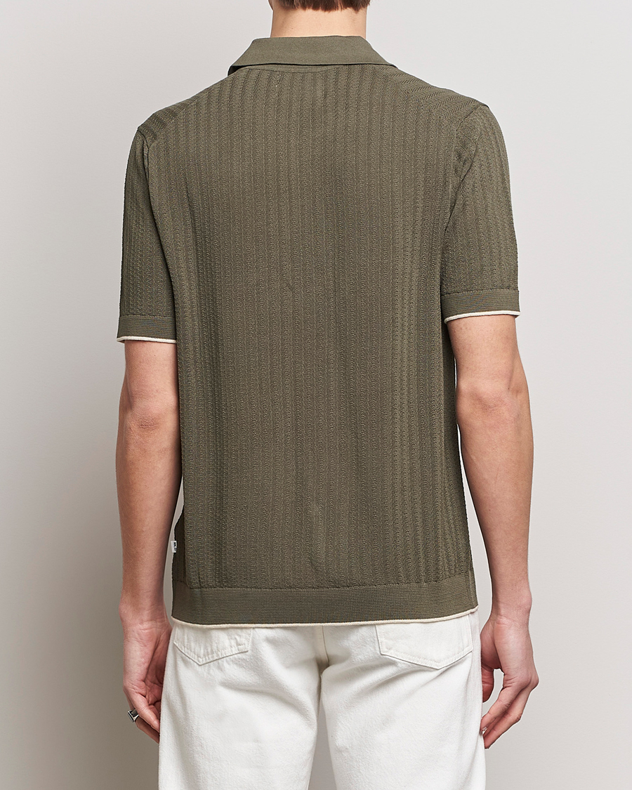 Herr | Skjortor | NN07 | Nalo Structured Knitted Short Sleeve Shirt Green