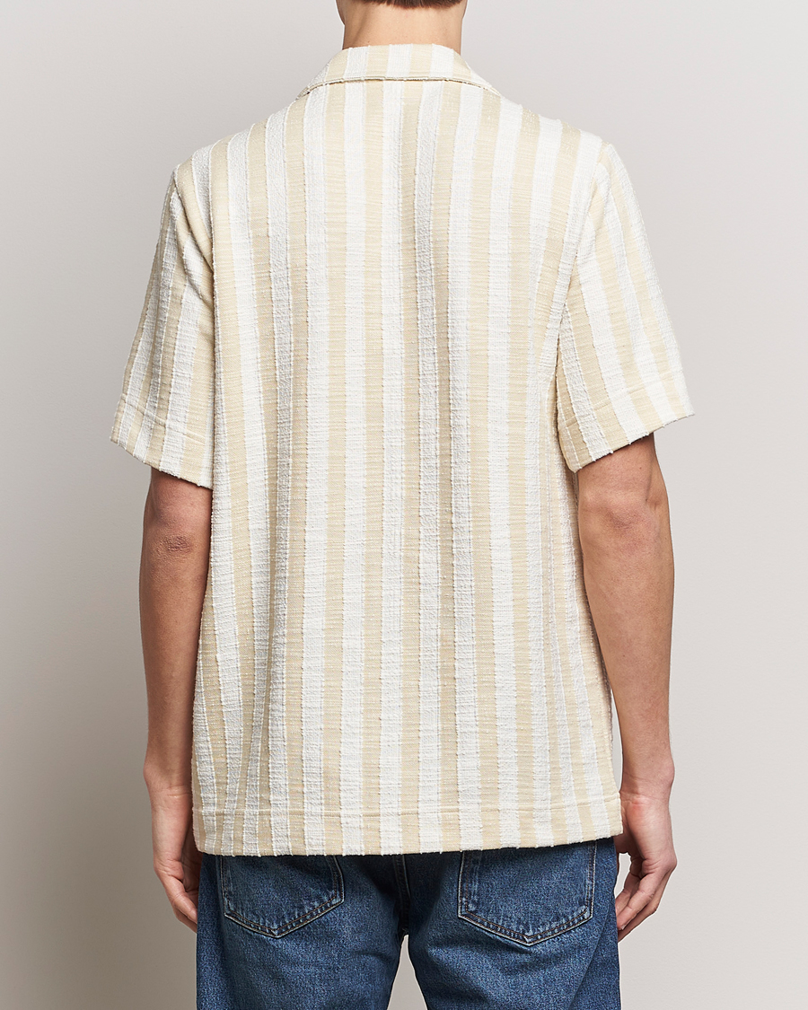 Herr | Skjortor | NN07 | Julio Striped Short Sleeve Shirt Khaki/White