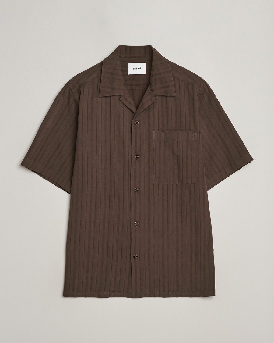 Herr | Skjortor | NN07 | Julio Structured Short Sleeve Shirt Demitasse Brown