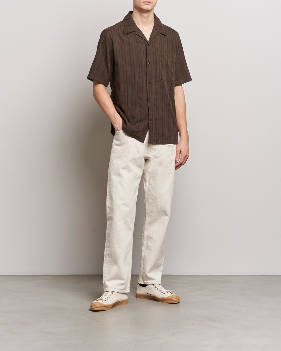 Herr | Skjortor | NN07 | Julio Structured Short Sleeve Shirt Demitasse Brown