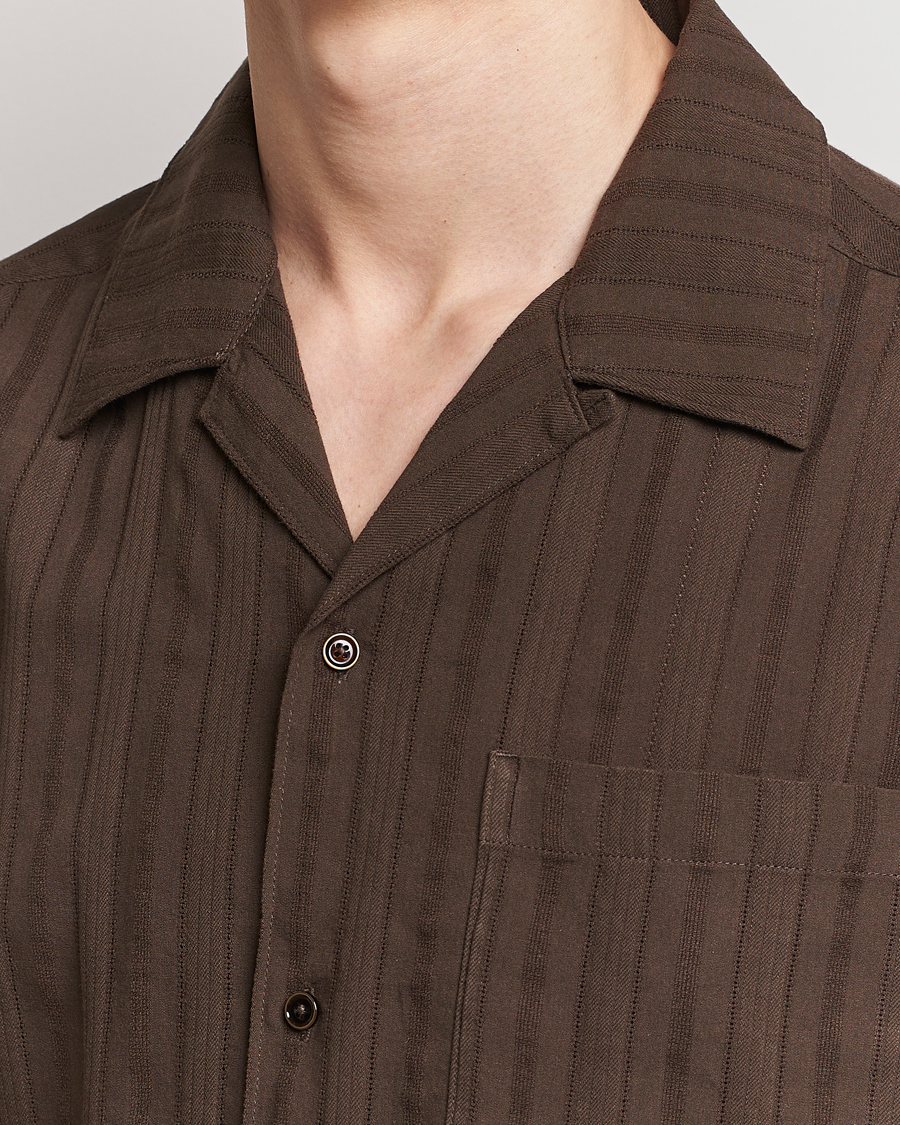 Herr | Skjortor | NN07 | Julio Structured Short Sleeve Shirt Demitasse Brown