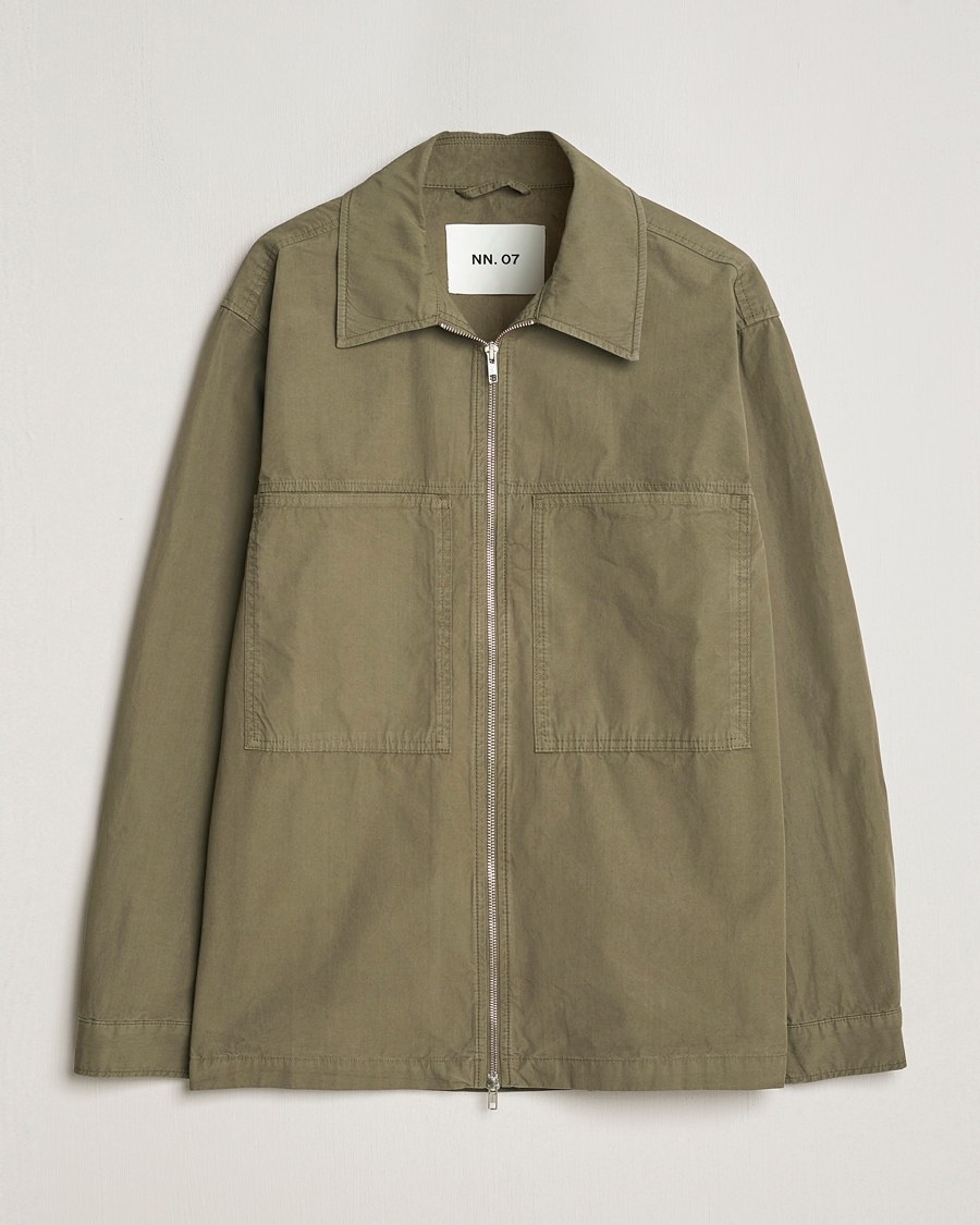 Herr | Jackor | NN07 | Isak Full Zip Shirt Jacket Capers Green