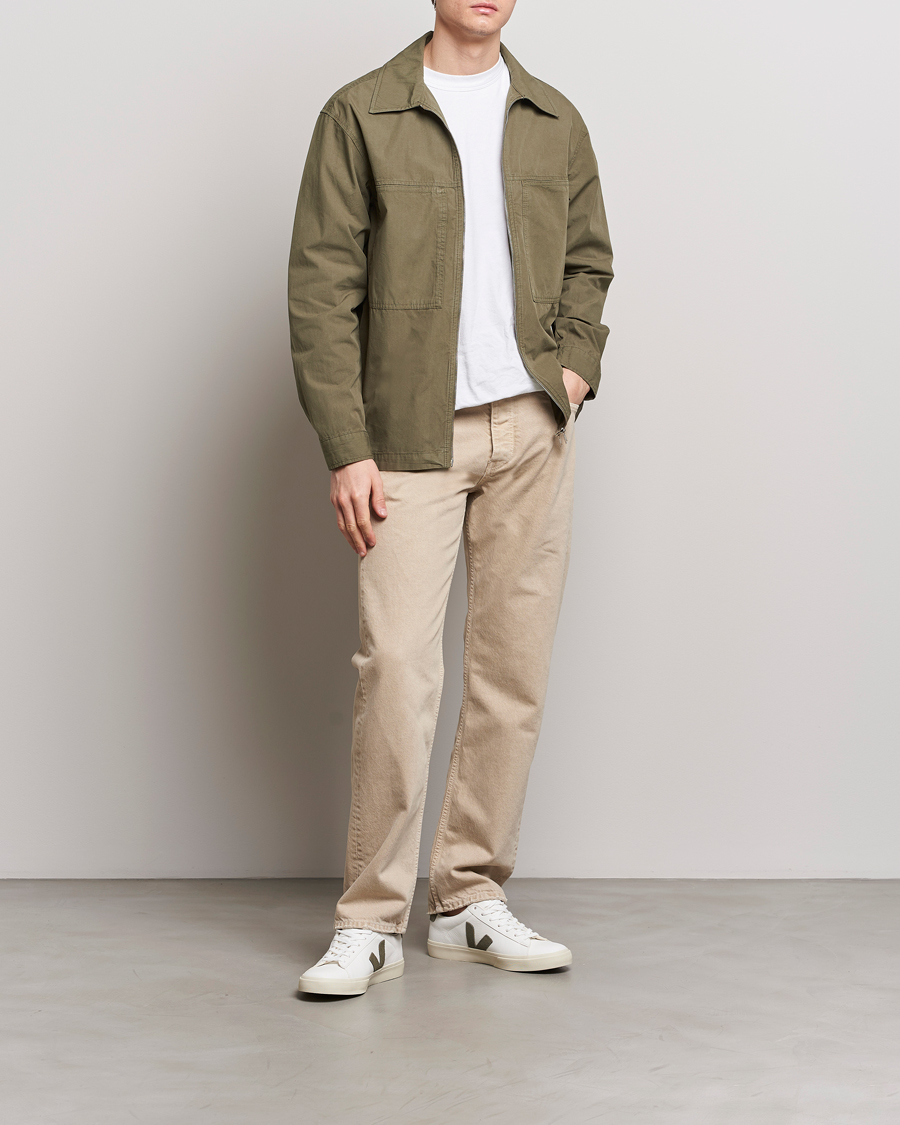 Herr | Jackor | NN07 | Isak Full Zip Shirt Jacket Capers Green