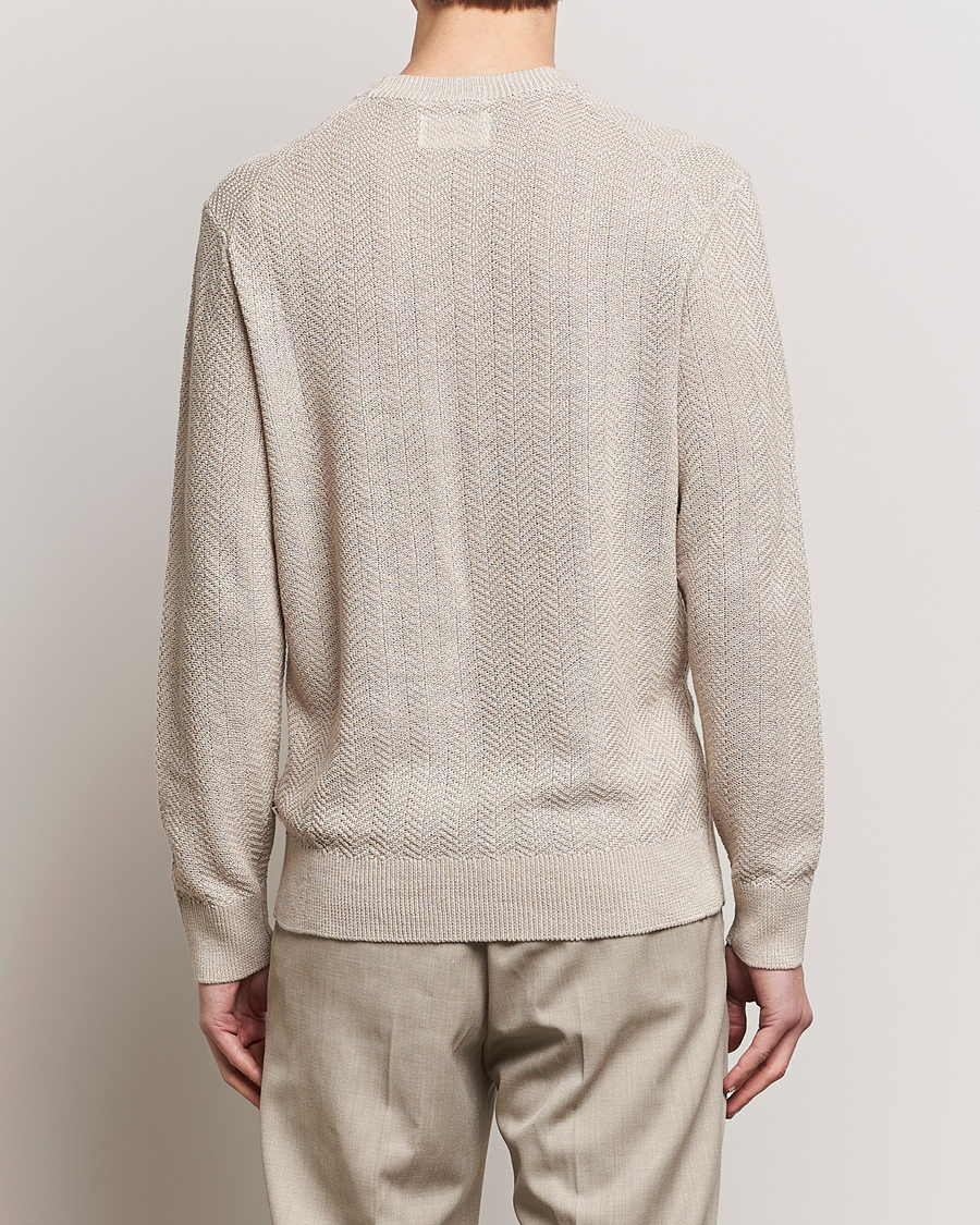 Herr | Tröjor | NN07 | Jaden Knitted Linen Crew Neck Sweater Irish Cream