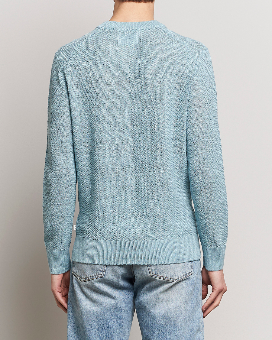 Herr | Tröjor | NN07 | Jaden Knitted Linen Crew Neck Sweater Winter Sky