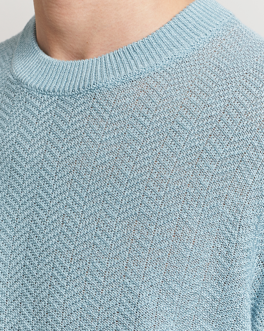 Herr | Tröjor | NN07 | Jaden Knitted Linen Crew Neck Sweater Winter Sky