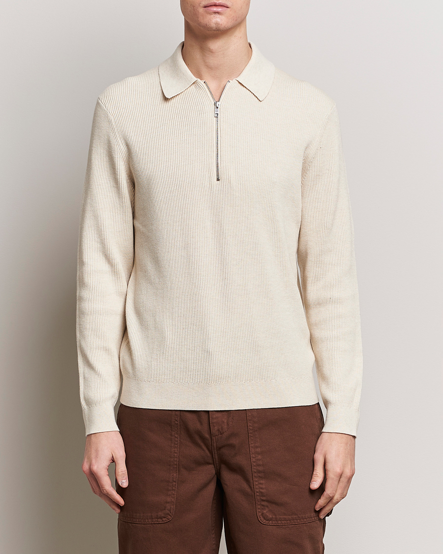 Herr | Kläder | NN07 | Hansie Knitted Half Zip Ecru