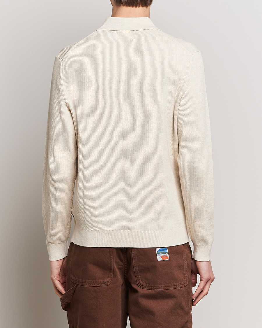 Herr | Tröjor | NN07 | Hansie Knitted Half Zip Ecru