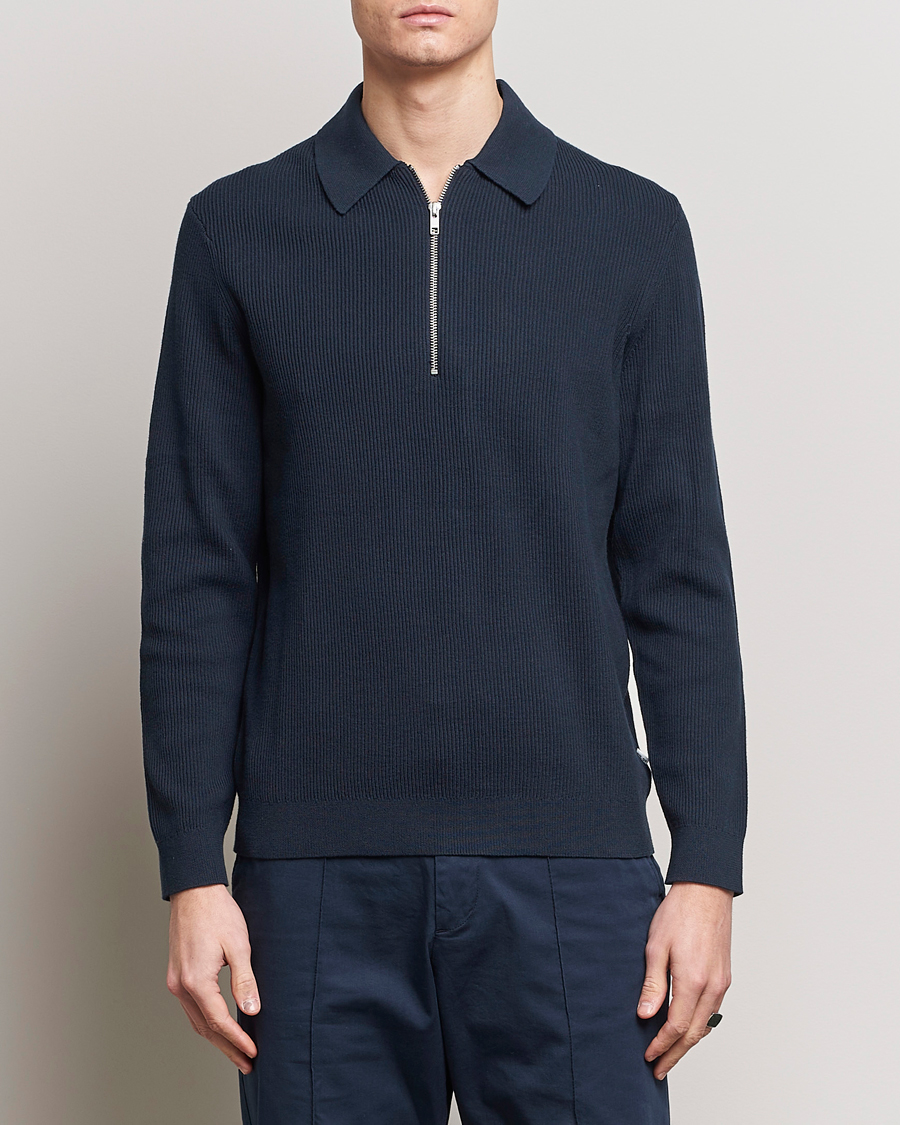 Herr |  | NN07 | Hansie Knitted Half Zip Navy Blue