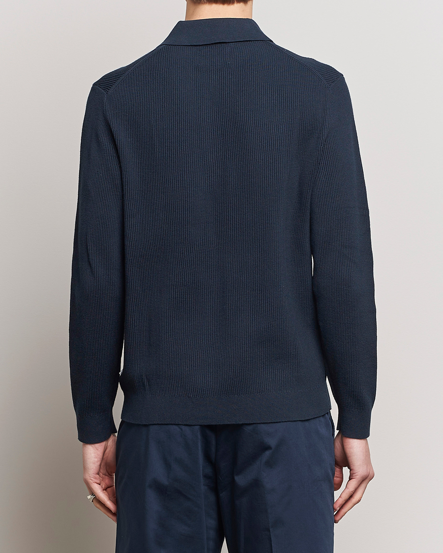 Herr | Tröjor | NN07 | Hansie Knitted Half Zip Navy Blue