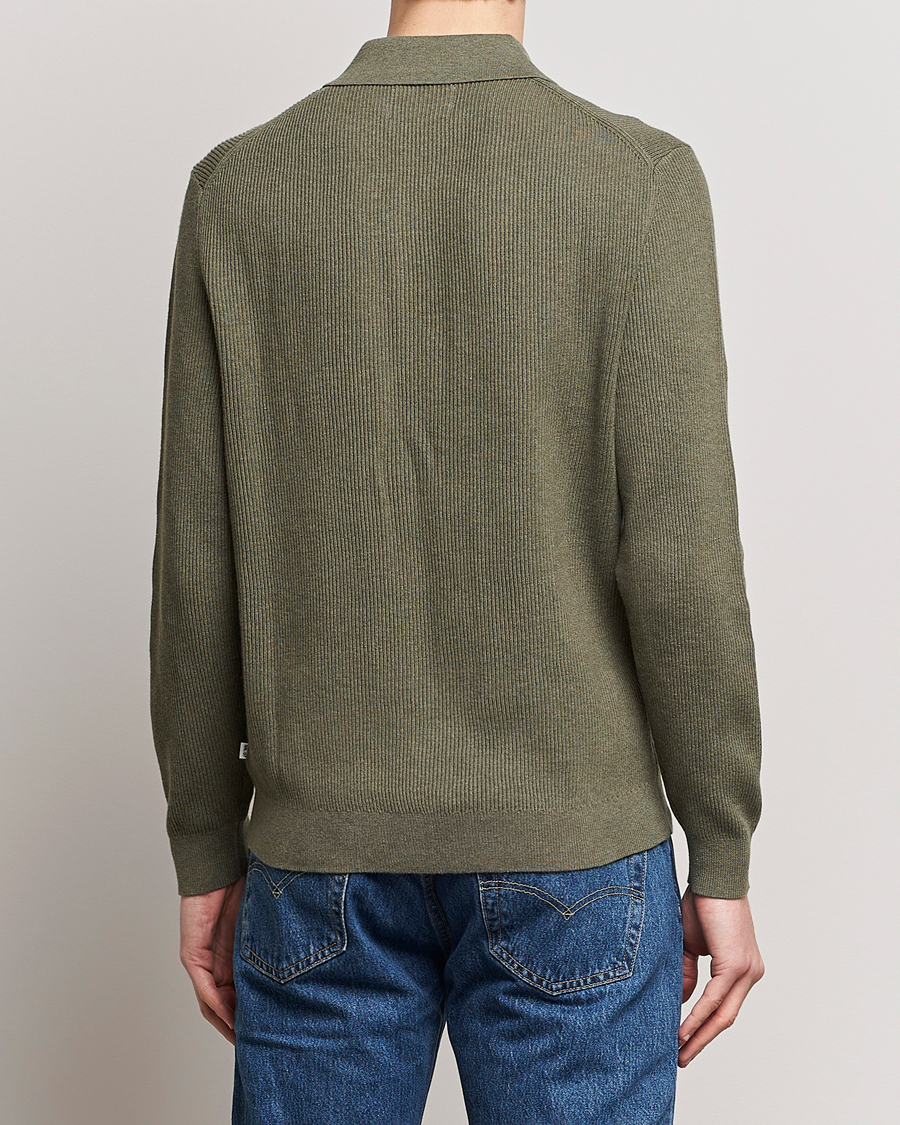 Herr | Tröjor | NN07 | Hansie Knitted Half Zip Capers Green