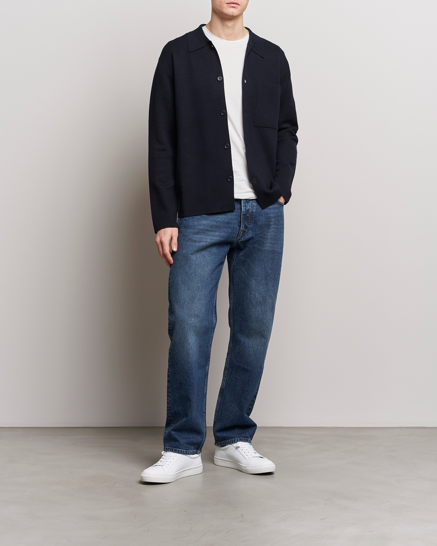 Herr | Tröjor | NN07 | Jonas Cotton/Modal Cardigan Navy Blue