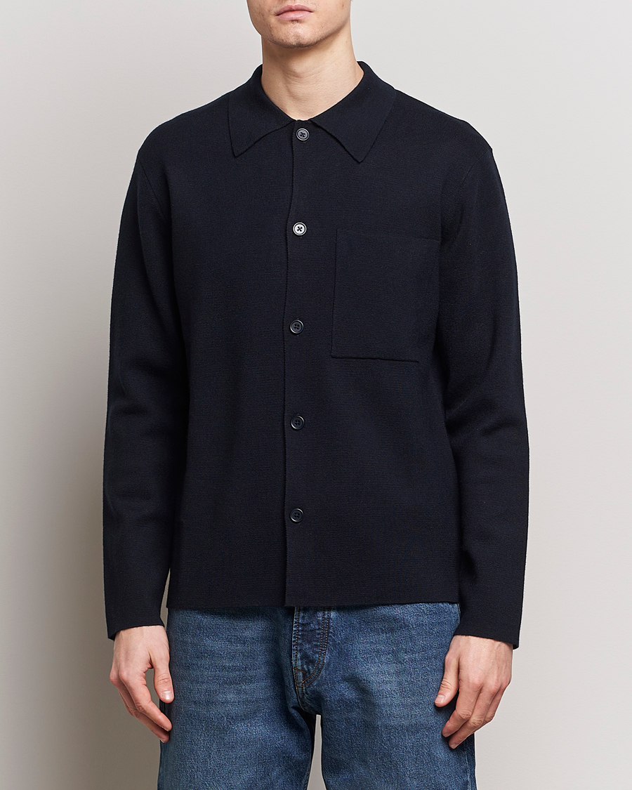 Herr |  | NN07 | Jonas Cotton/Modal Cardigan Navy Blue