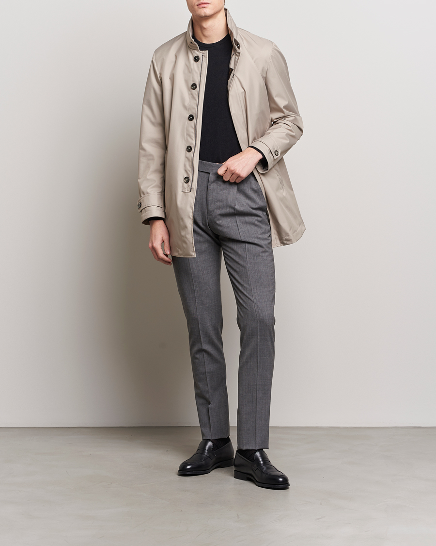 Herr | Jackor | MooRER | Waterproof Car Coat Light Grey