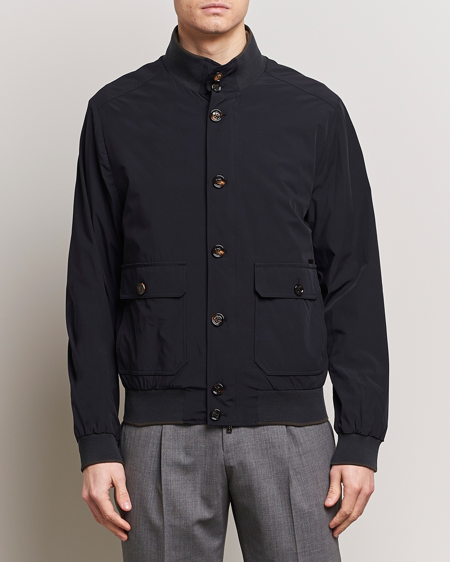 Herr | MooRER | MooRER | Water Repellent Stretch Jacket Navy