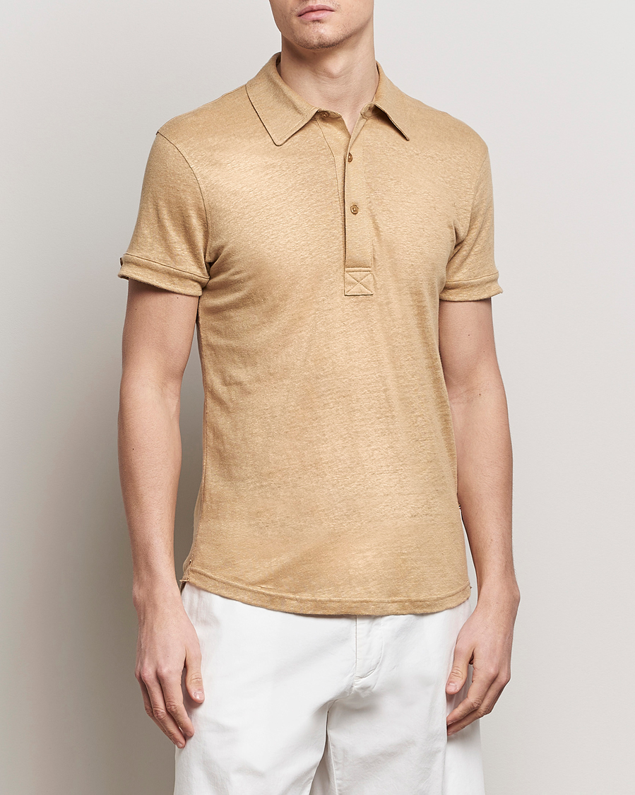 Herr | Kortärmade pikéer | Orlebar Brown | Sebastian Linen Polo Biscuit