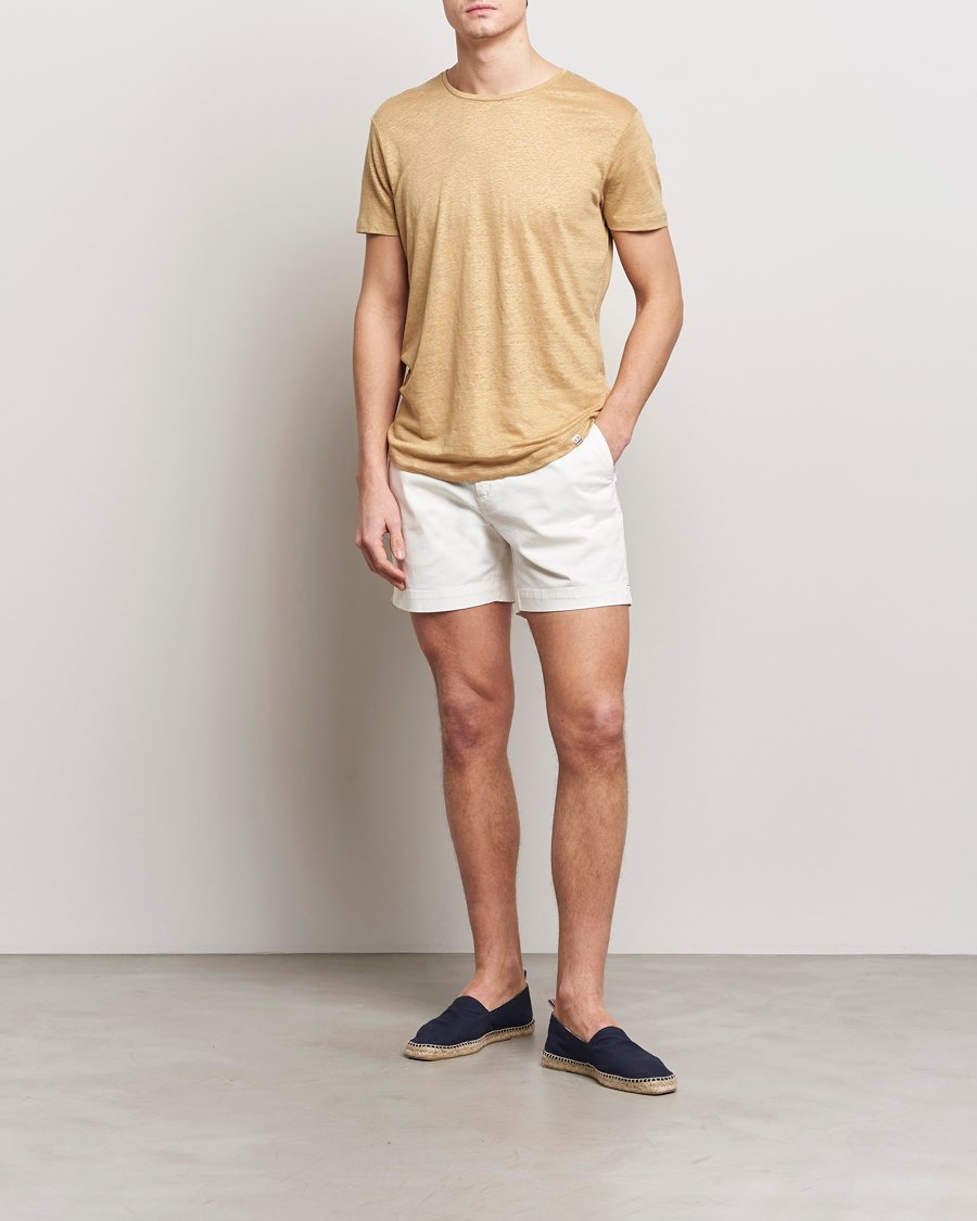 Herr | T-Shirts | Orlebar Brown | OB Linen Crew Neck Tee Biscuit