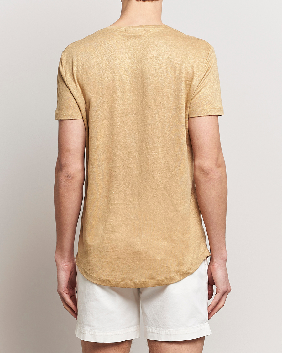 Herr | T-Shirts | Orlebar Brown | OB Linen Crew Neck Tee Biscuit