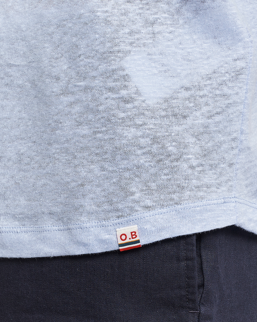 Herr | T-Shirts | Orlebar Brown | OB Linen Crew Neck Tee Soft Blue