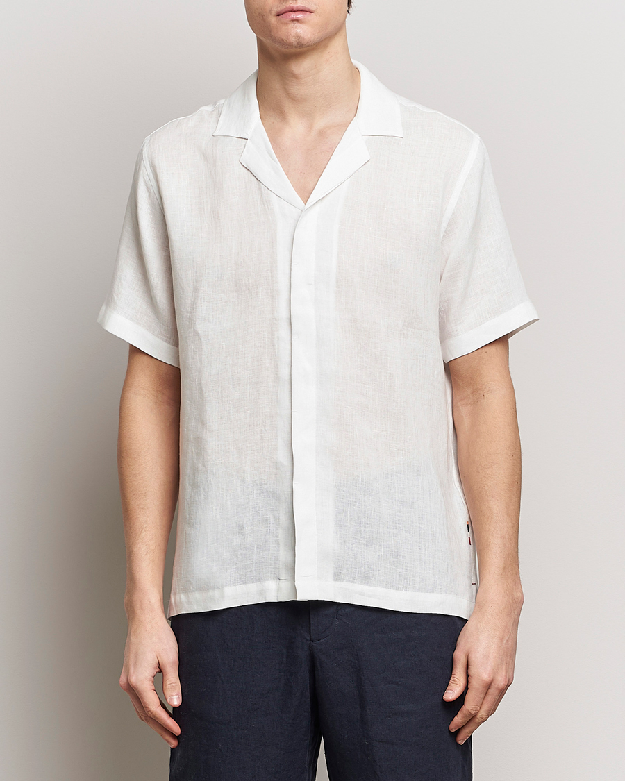 Herr | Casual | Orlebar Brown | Maitan Short Sleeve Linen Shirt White