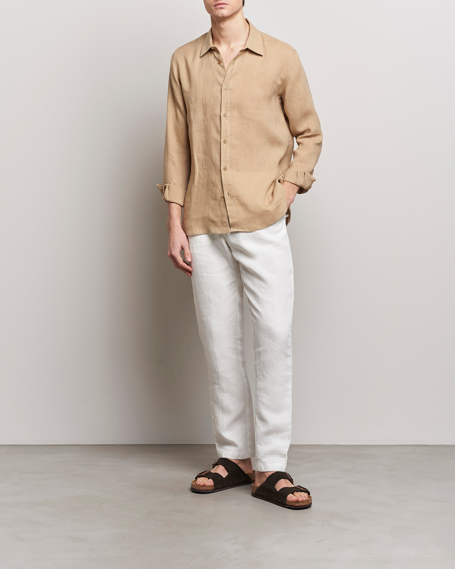 Herr | Skjortor | Orlebar Brown | Justin Linen Shirt Biscuit
