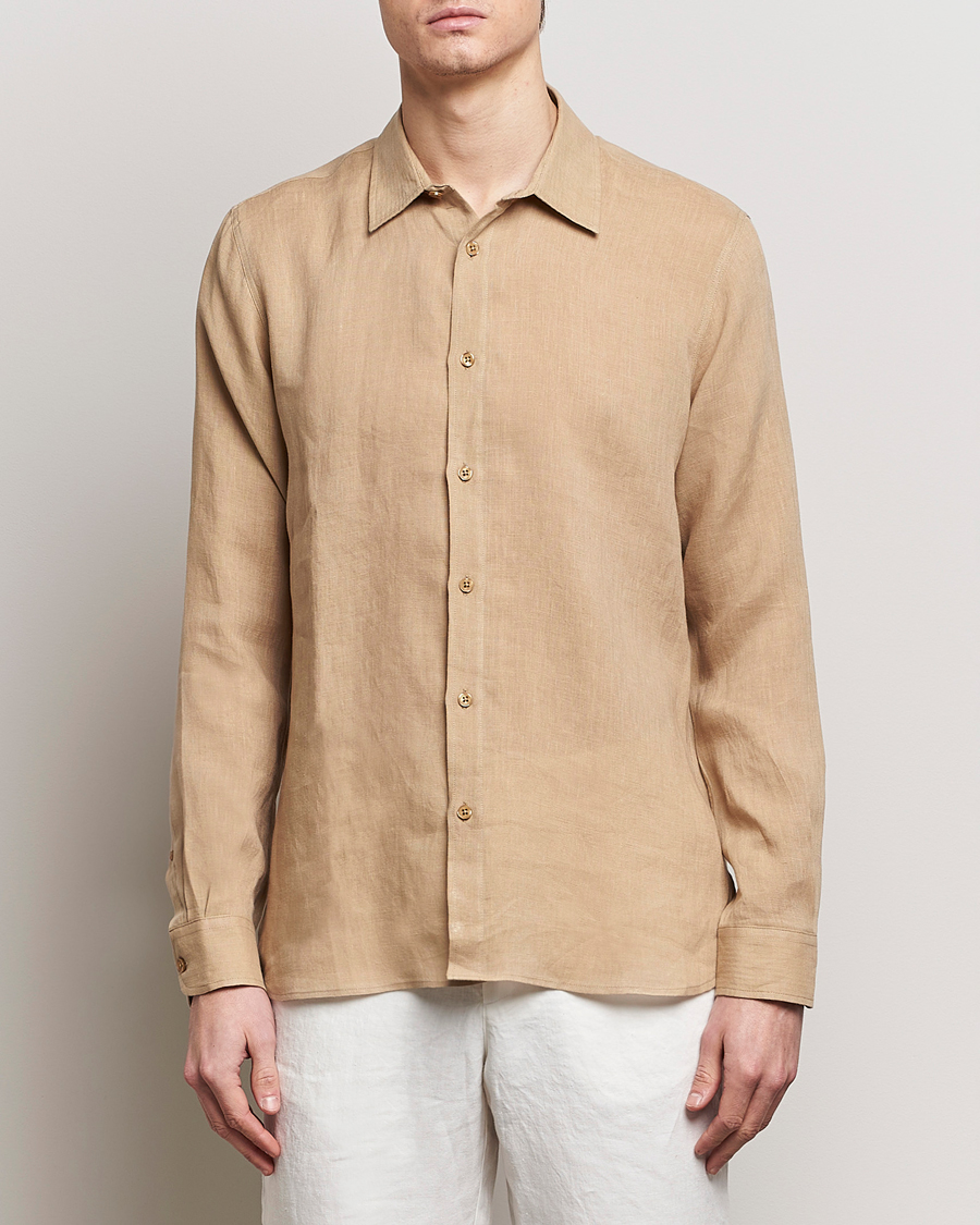 Herr |  | Orlebar Brown | Justin Linen Shirt Biscuit