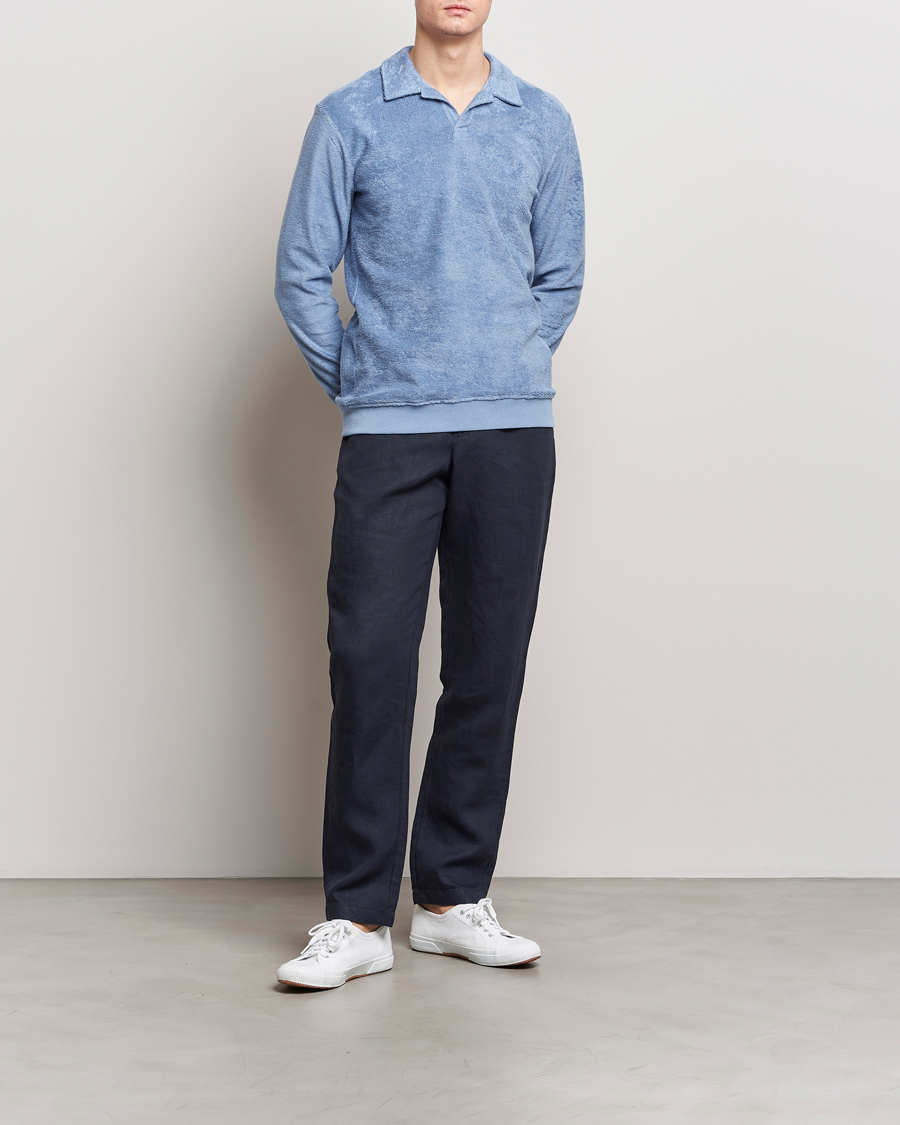 Herr | Tröjor | Orlebar Brown | Santino Organic Cotton Terry Polo Springfield Blue