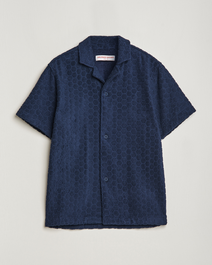 Herr | Skjortor | Orlebar Brown | Howell Atom Towelling Short Sleeve Shirt Night Iris