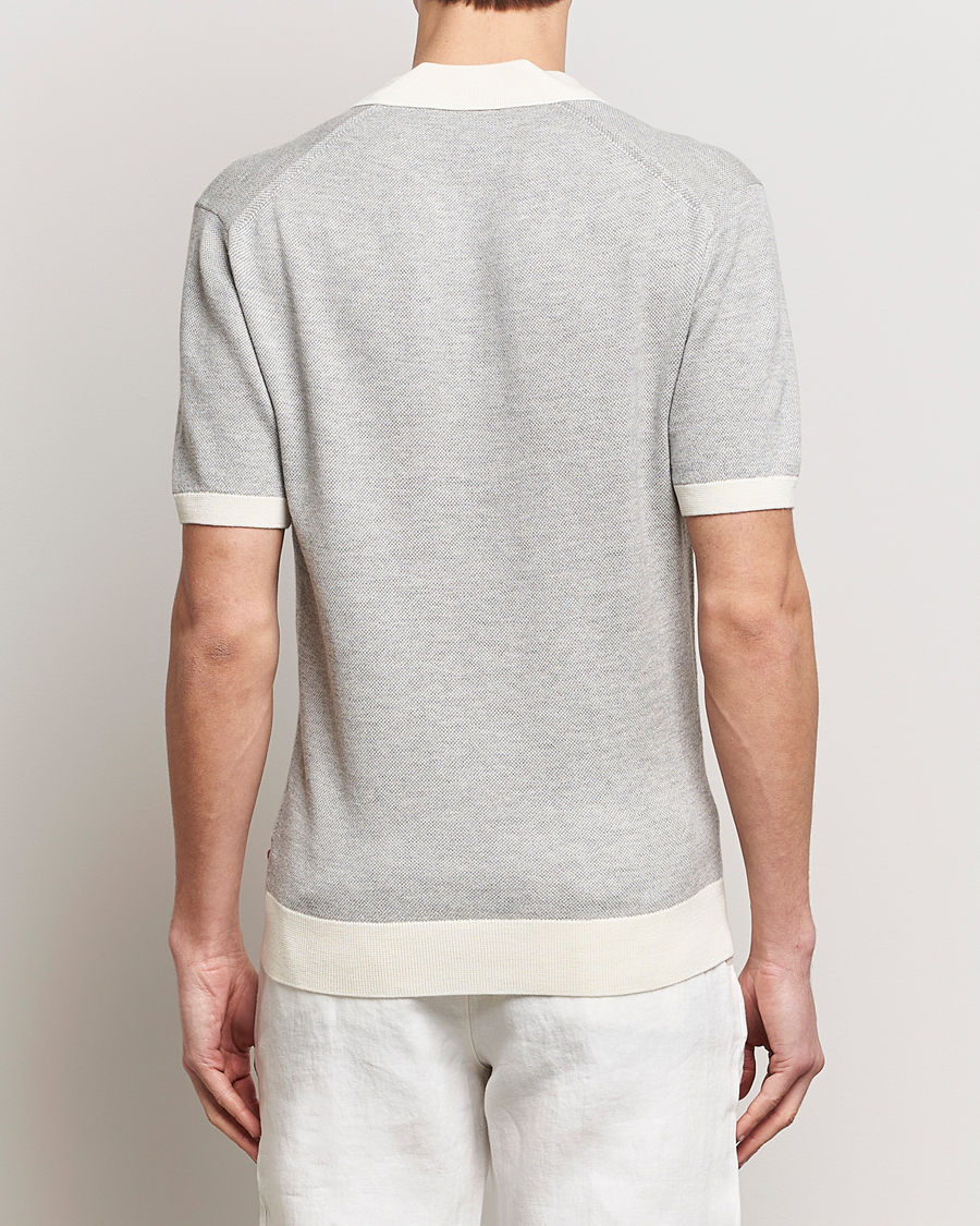 Herr | Pikéer | Orlebar Brown | Horton Contrast Knitted Polo White/Grey