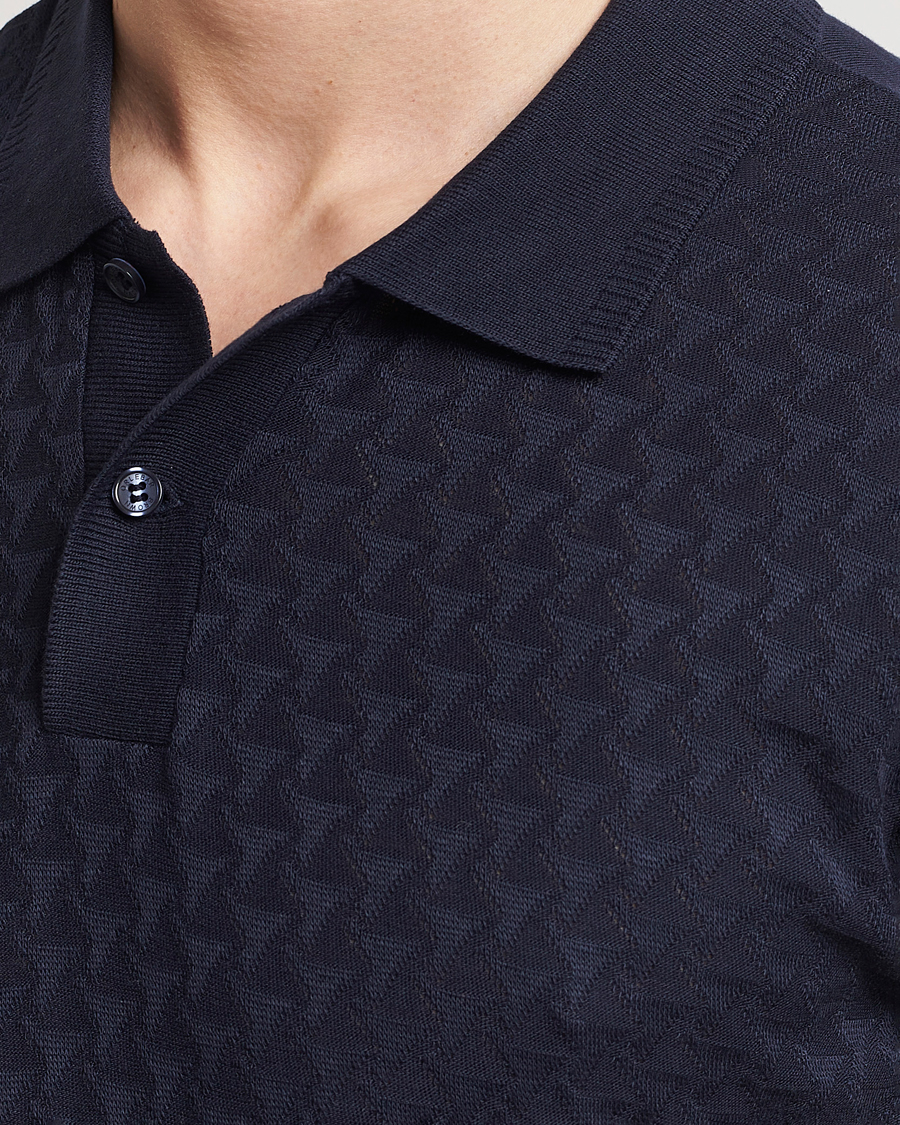 Herr | Pikéer | Orlebar Brown | Jarrett Jaquard Knitted Ribb Polo Night Iris