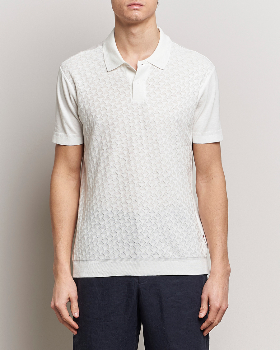 Herr | Best of British | Orlebar Brown | Jarrett Jaquard Knitted Ribb Polo White