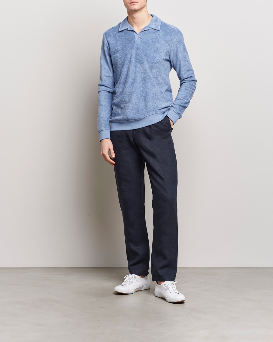 Herr | Byxor | Orlebar Brown | Cornell Linen Trousers Night Iris