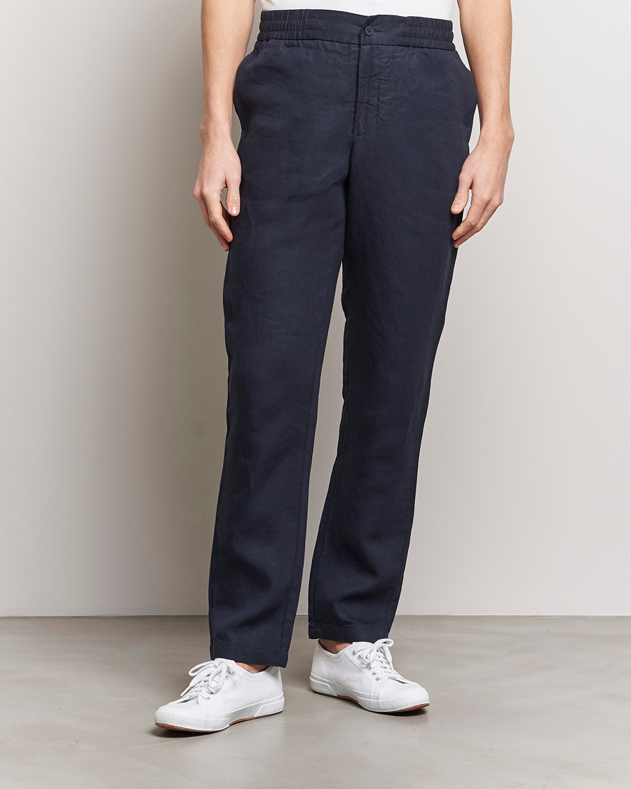 Herr | Byxor | Orlebar Brown | Cornell Linen Trousers Night Iris