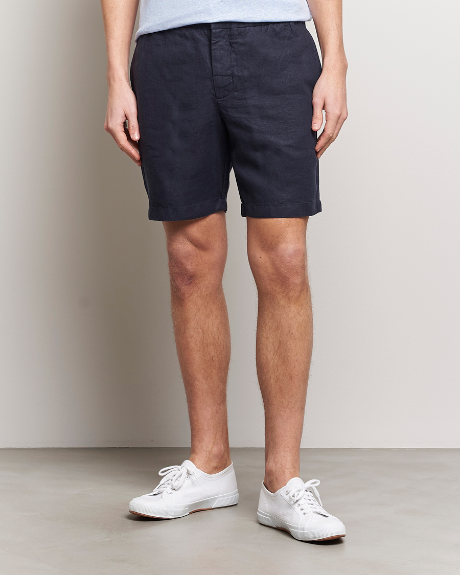 Herr | Best of British | Orlebar Brown | Cornell Linen Shorts Night Iris