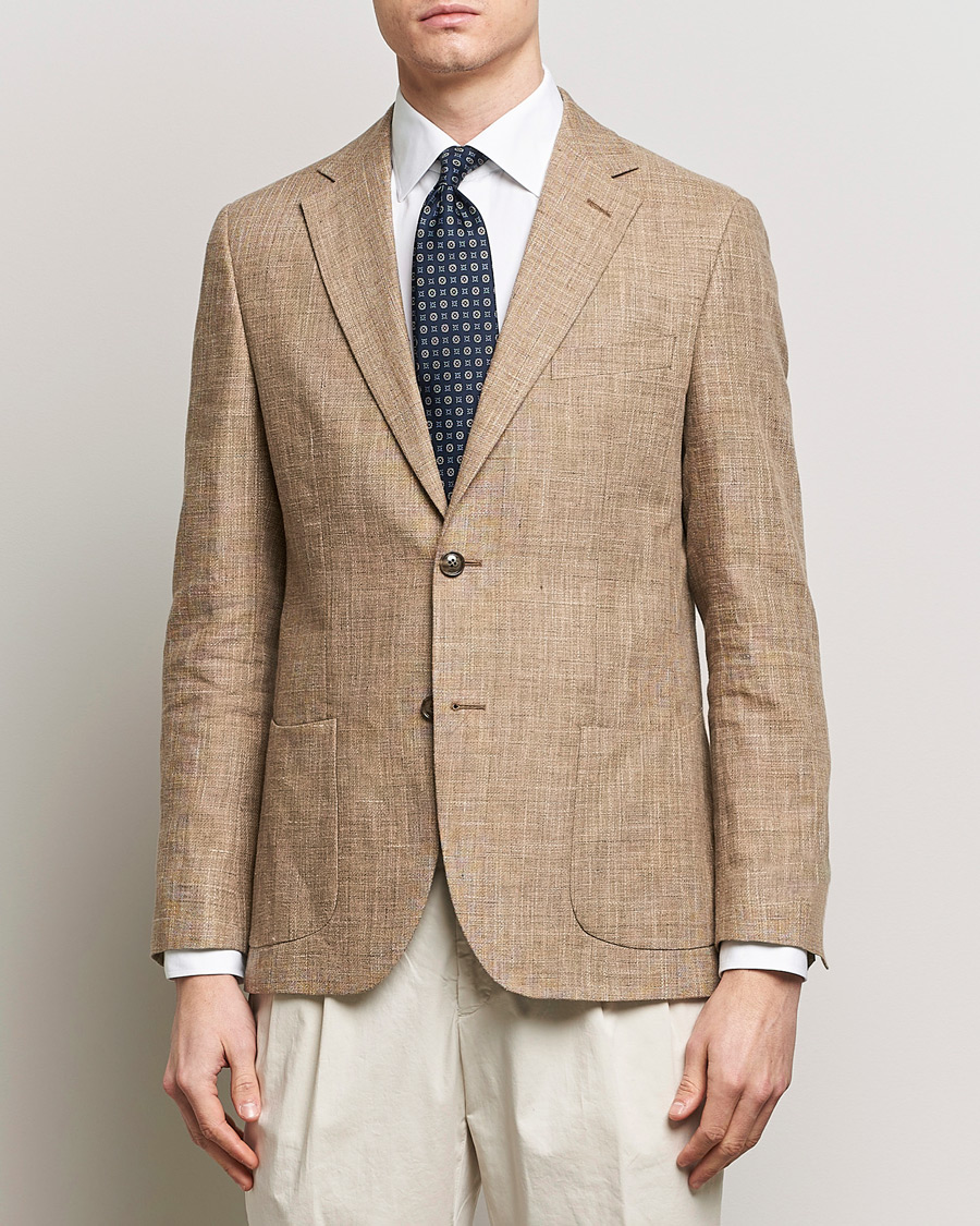 Herr | Kläder | Morris Heritage | Mike Cotton/Linen Structure Blazer Light Brown