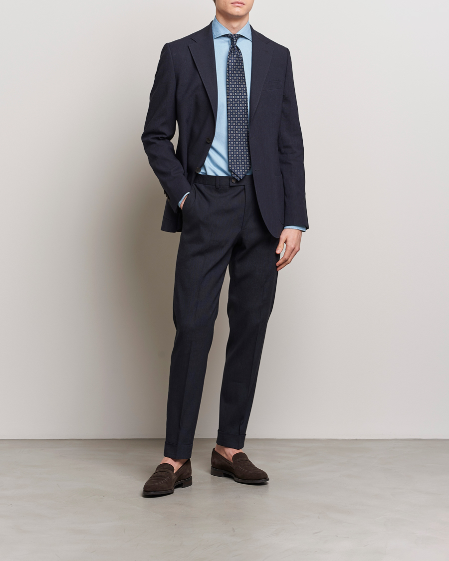 Herr | Kavajer | Morris Heritage | Summer Linen Blazer Navy