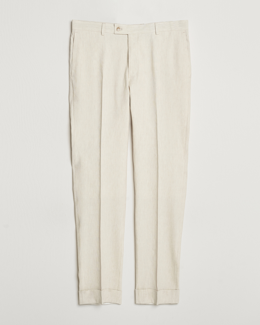 Herr | Byxor | Morris Heritage | Jack Summer Linen Trousers Beige